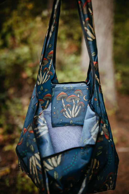 Midnight Mushrooms Foldable Shopping Bag