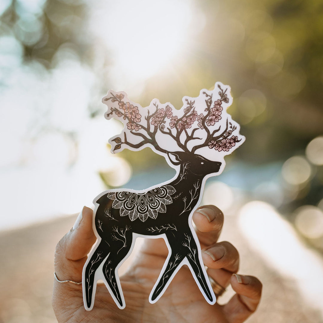 Cherry Blossom Deer Sticker