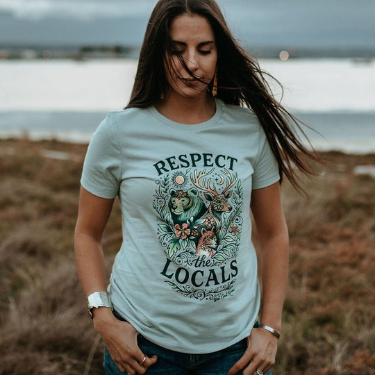 Forest Locals Ladies Relaxed Tee in Solid Athletic Grey