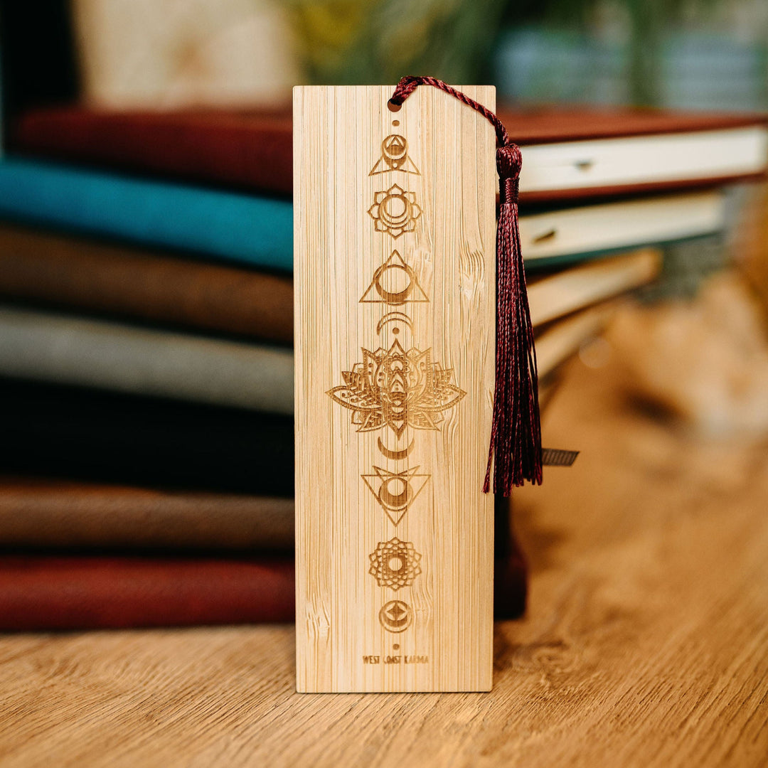 Lotus Chakra Bamboo Bookmark