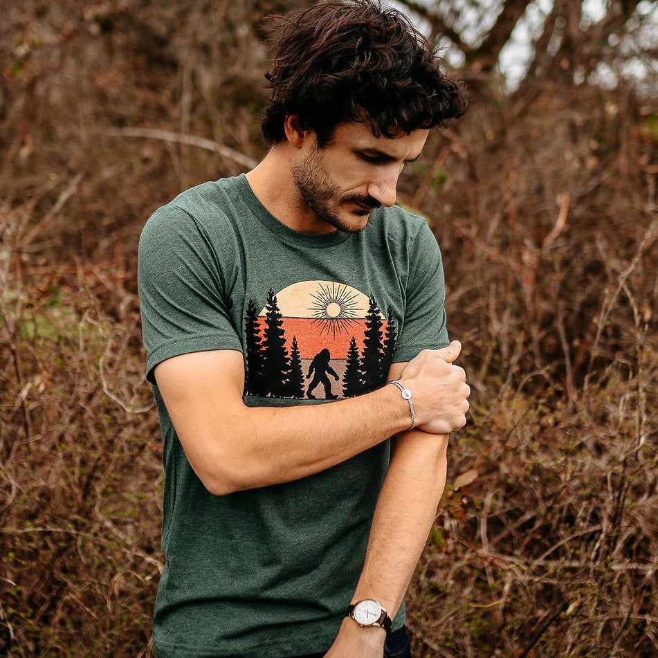 Sunset Sasquatch Stroll Tee – West Coast Karma