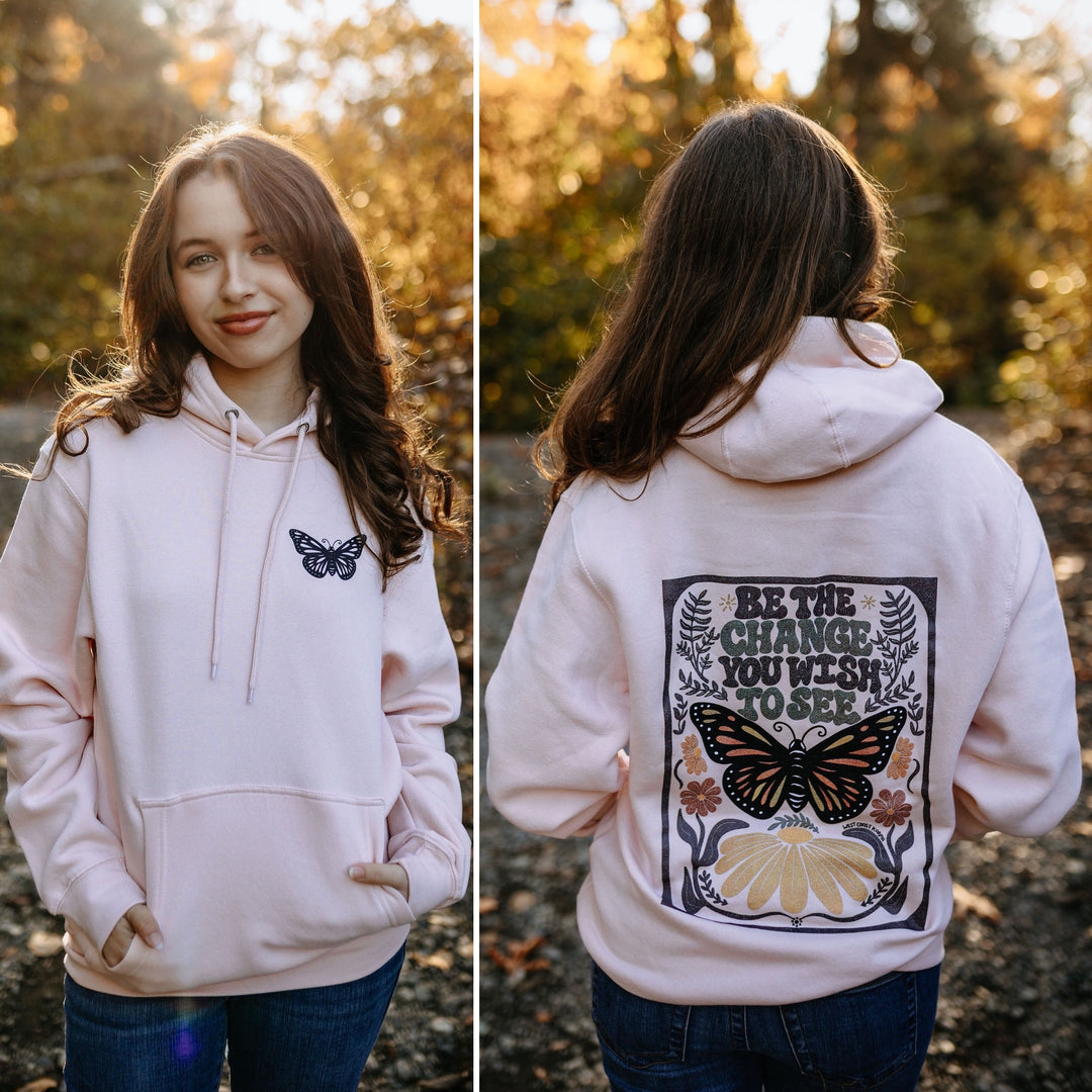 Be the Change Hoodie - Pale Pink