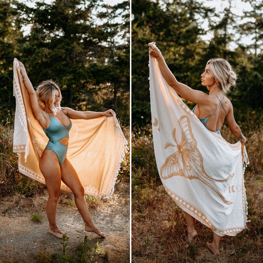 Golden Moon Moth 100% Cotton Turkish Towel