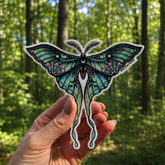 Mandala Moth Vinyl Sticker
