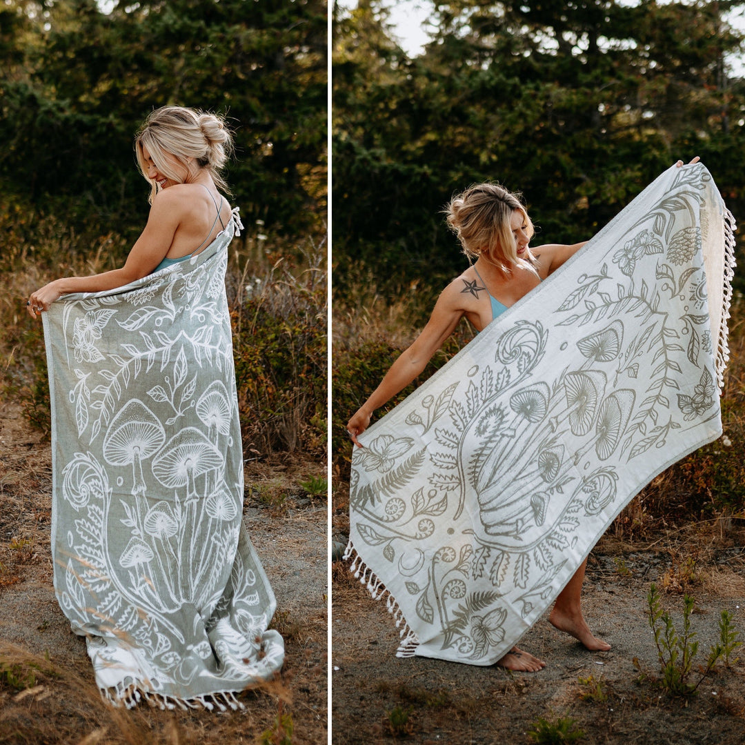 Sage Cottage Mushroom 100% Cotton Turkish Towel