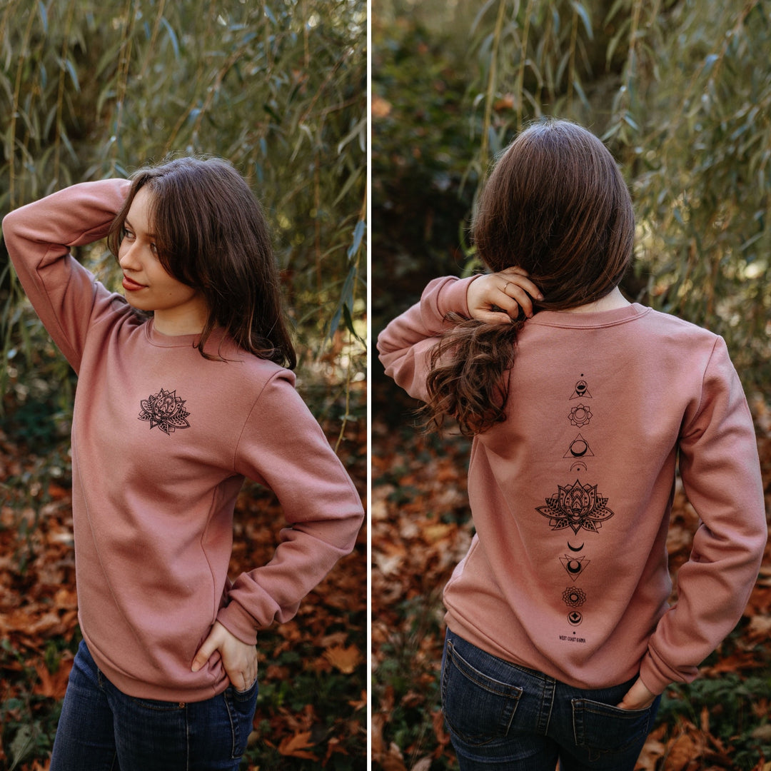 Lotus Chakra Sweatshirt *Made in Canada* in Dusty Rose
