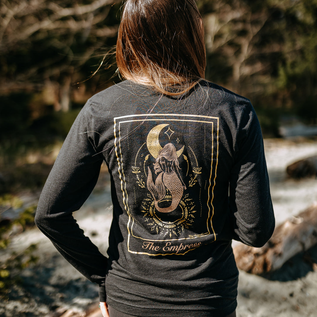 The Empress L/S Unisex Tee in Heather Black