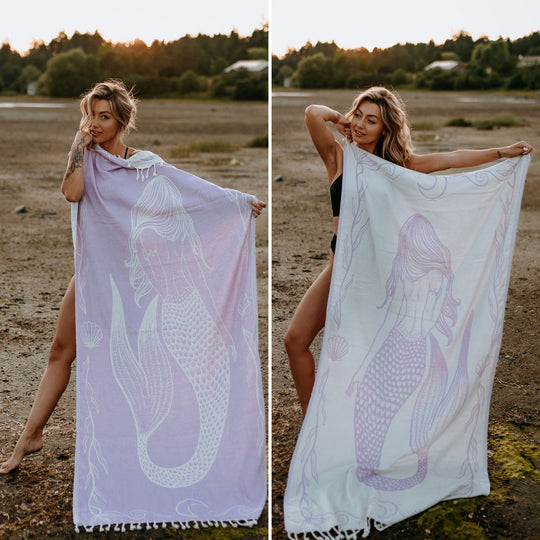 Coastal Lavender Mermaid 100% Cotton Turkish Towel