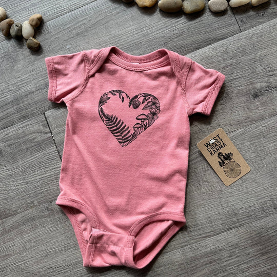 Heart Creation Baby Onesie in Mauve