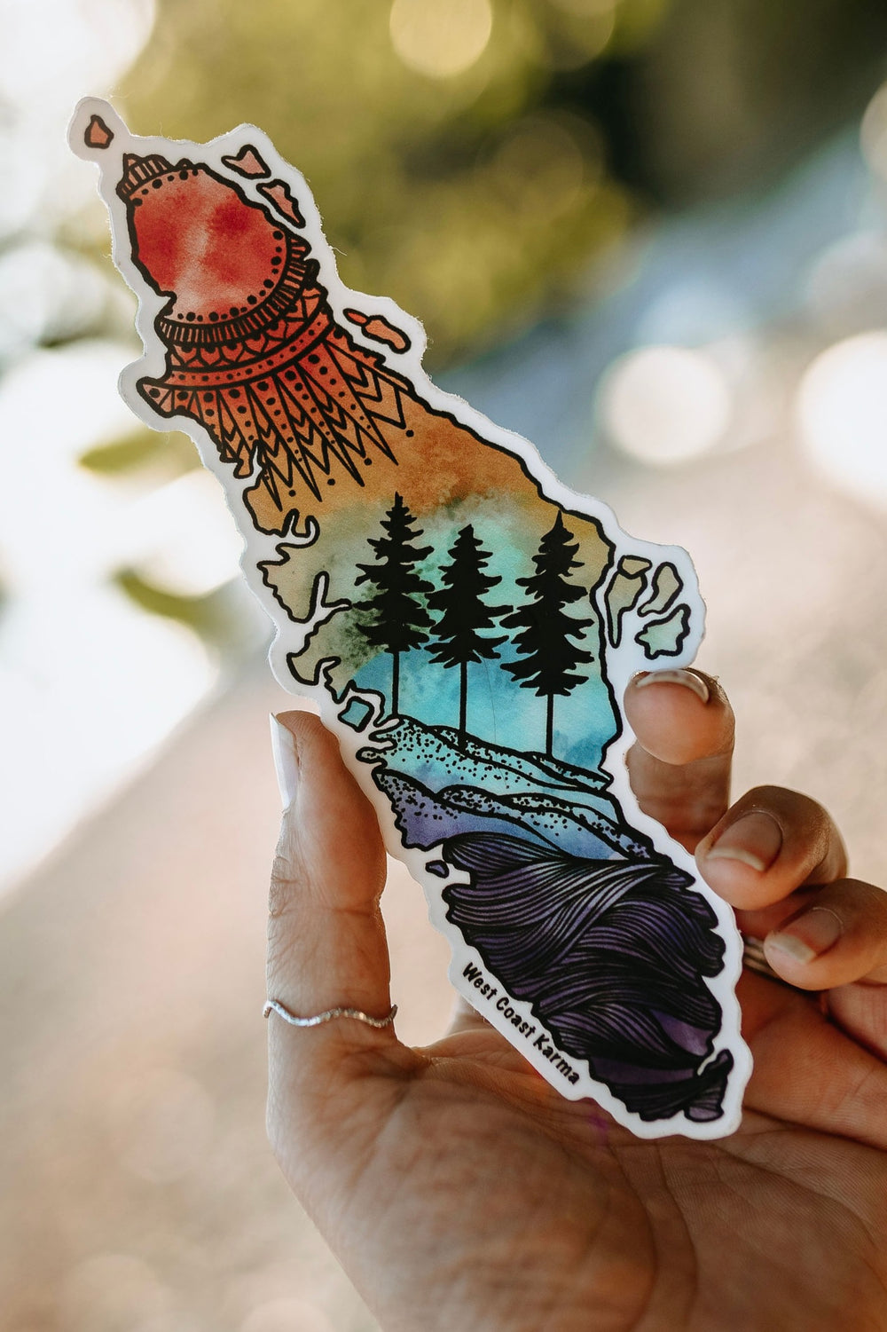Watercolour Vancouver Island Rainbow Sticker