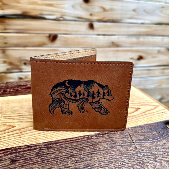 Engraved Nature Bear Wallet