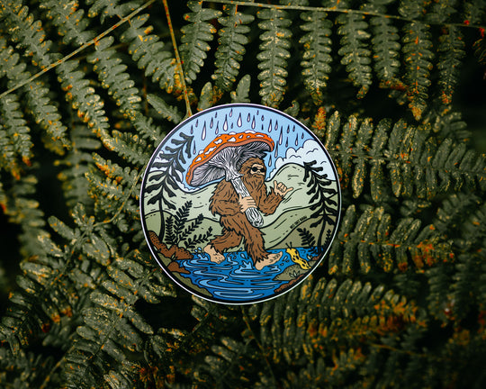 Retro Amanita Umbrella Sasquatch Vinyl Sticker
