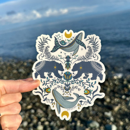 Cottage Bear Colourful Sticker