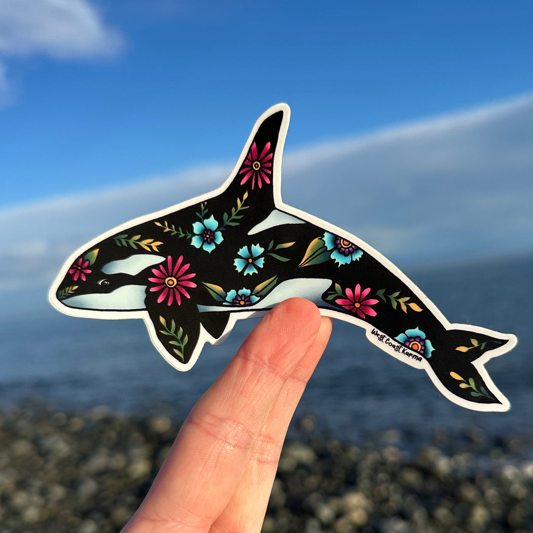 Colourful Tattoo Orca Sticker