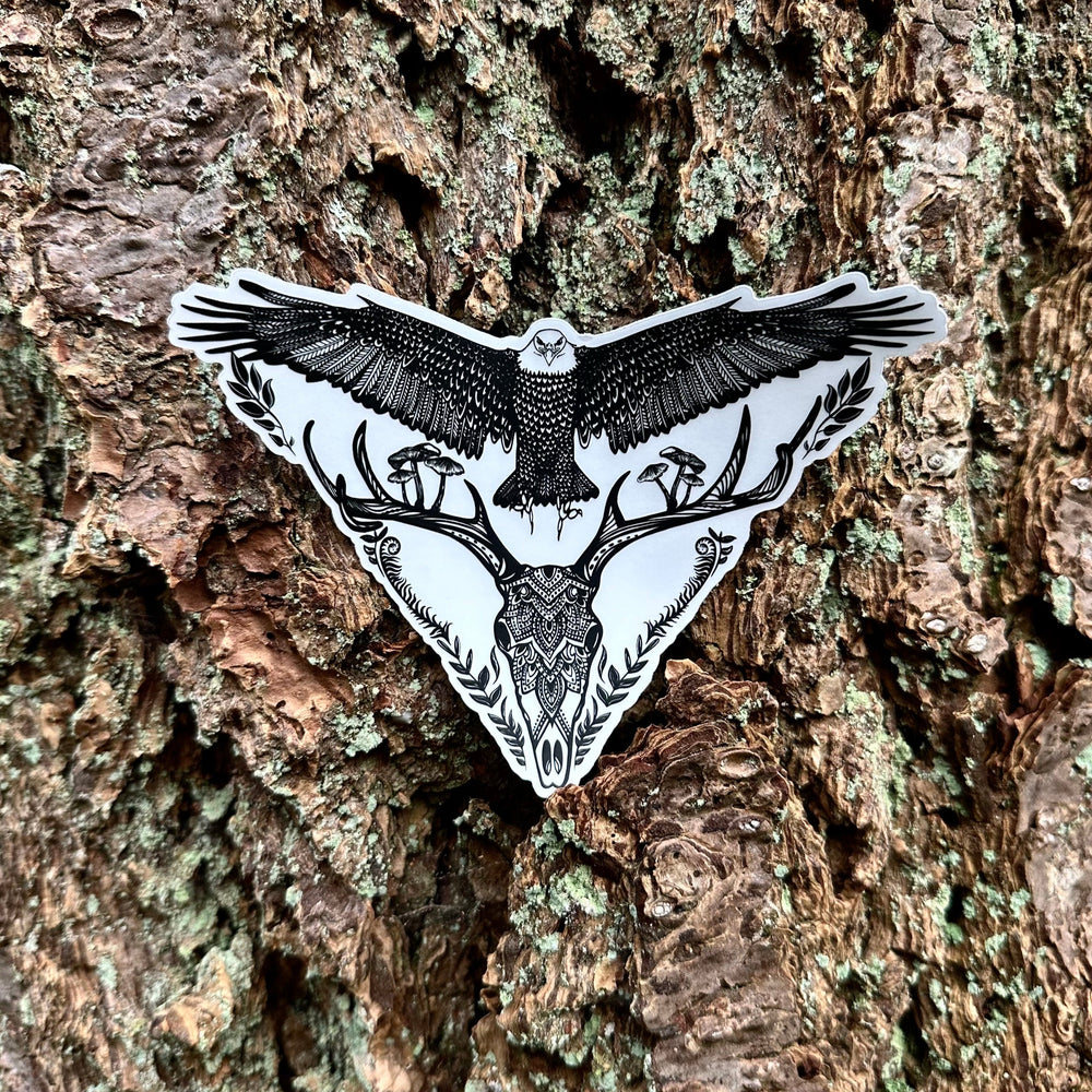 Eagle Deer Skull Sticker