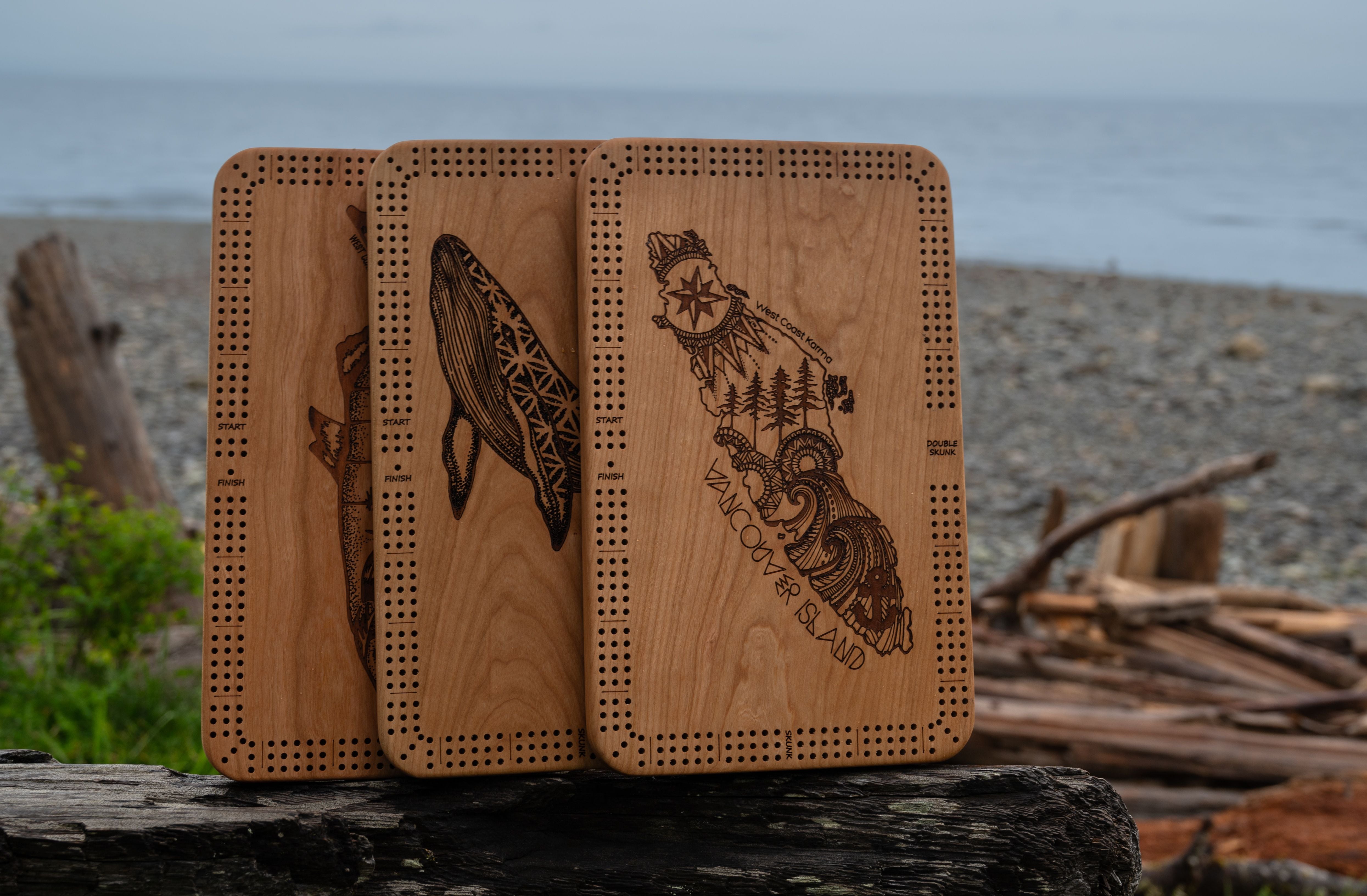 Humpback Engraved Cribbage Board – West Coast Karma
