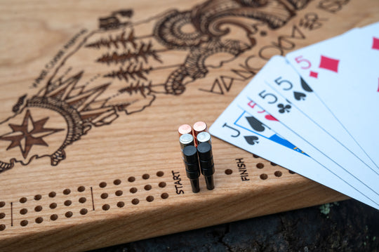 Vancouver Island Engraved Cribbage Board