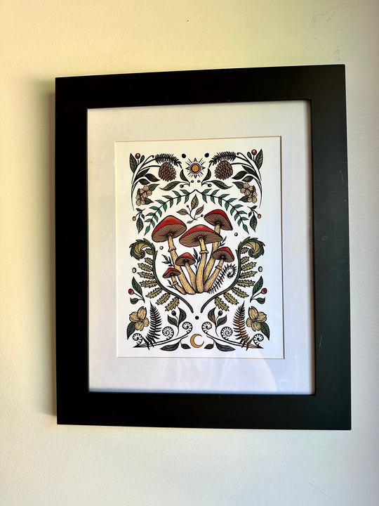 Cottage Mushroom Art Print