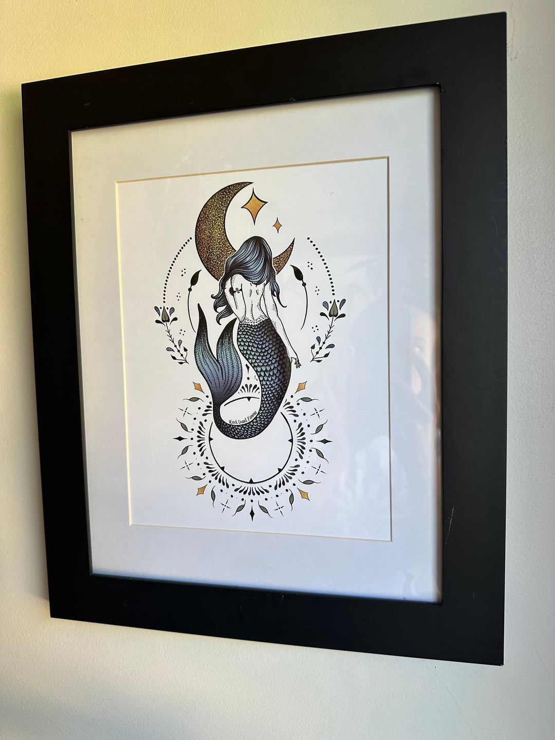 Celestial Moon Mermaid Art Print