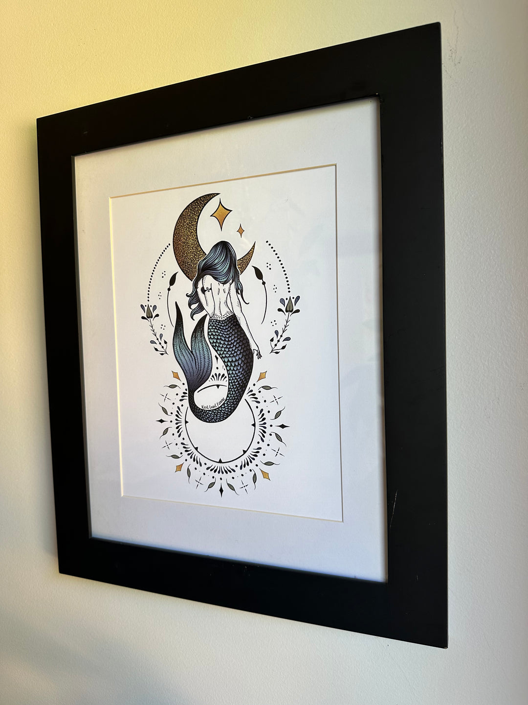 Celestial Moon Mermaid Art Print