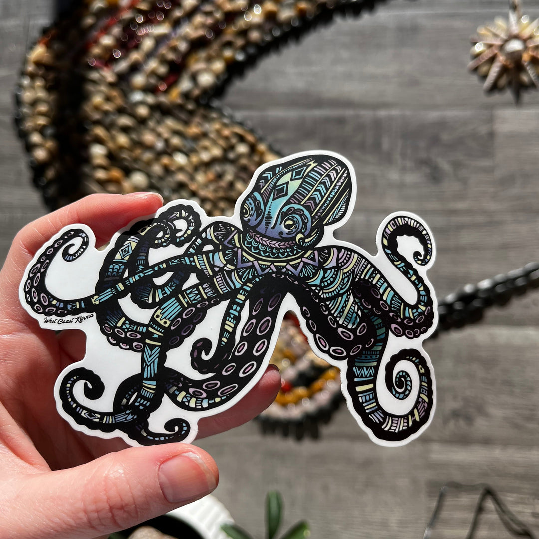 Colourful Geometric Octopus Sticker