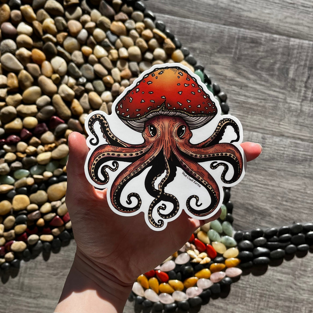 Mushtopus Mushroom Octopus Colourful Sticker