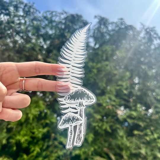 Mushroom Fern Car Decal