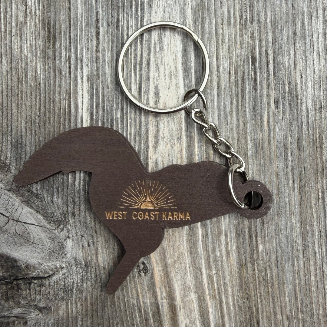 Hummingbird Engraved Wooden Keychain