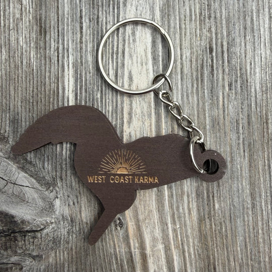 Hummingbird Engraved Wooden Keychain