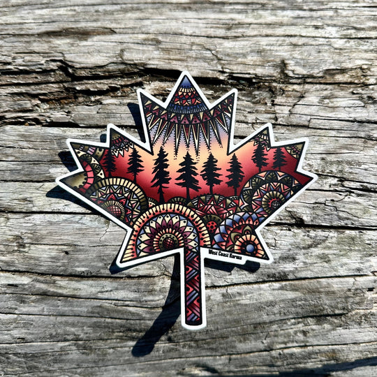 Nature Canadian Maple Leaf Colourful Sticker