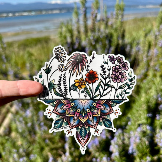 Wildflower Mandala Colourful Sticker