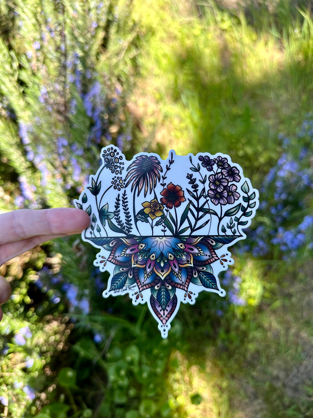 Wildflower Mandala Colourful Sticker