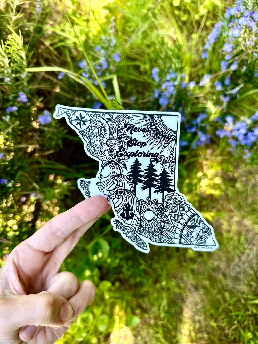 Never Stop Exploring British Columbia Sticker