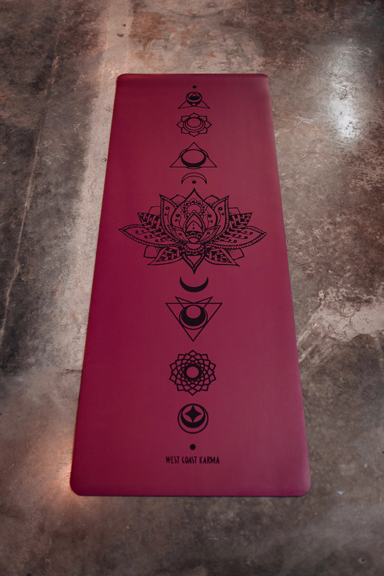 Lotus Chakra Engraved Plum Yoga Mat 5mm