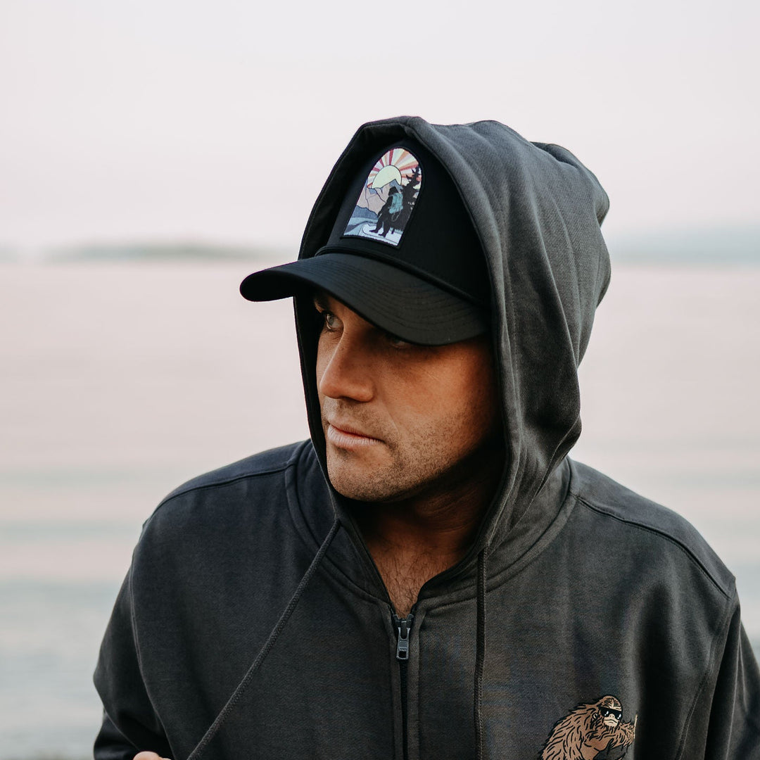 Hiking Sasquatch Performance Hat- Black