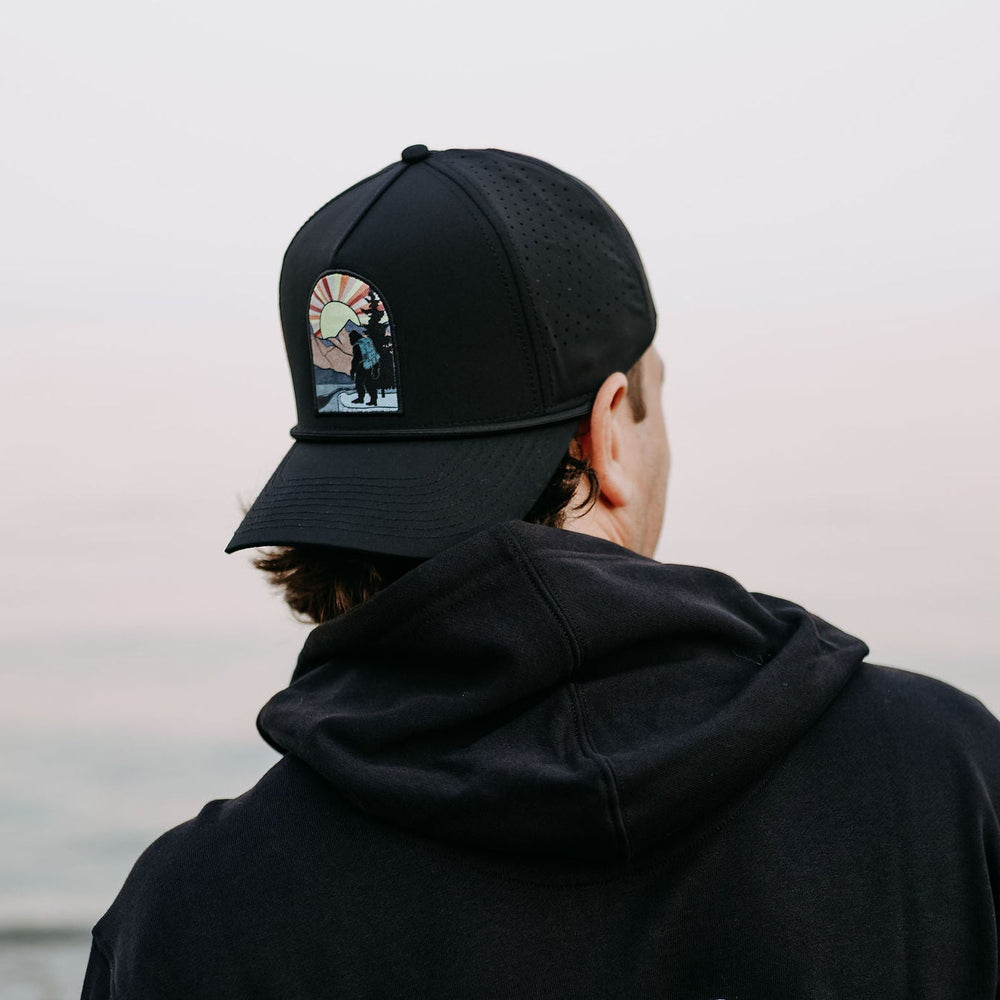 Hiking Sasquatch Performance Hat- Black