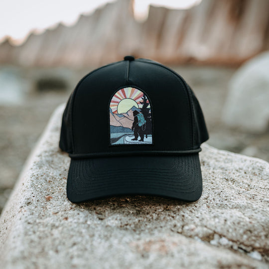 Hiking Sasquatch Performance Hat- Black
