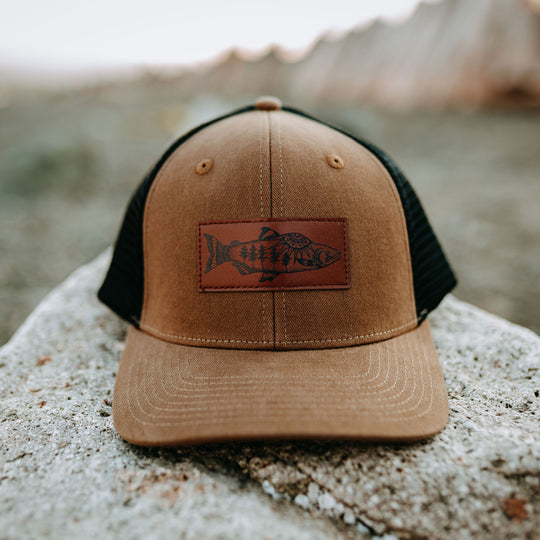 Salmon Trucker Hat- Brown/Black