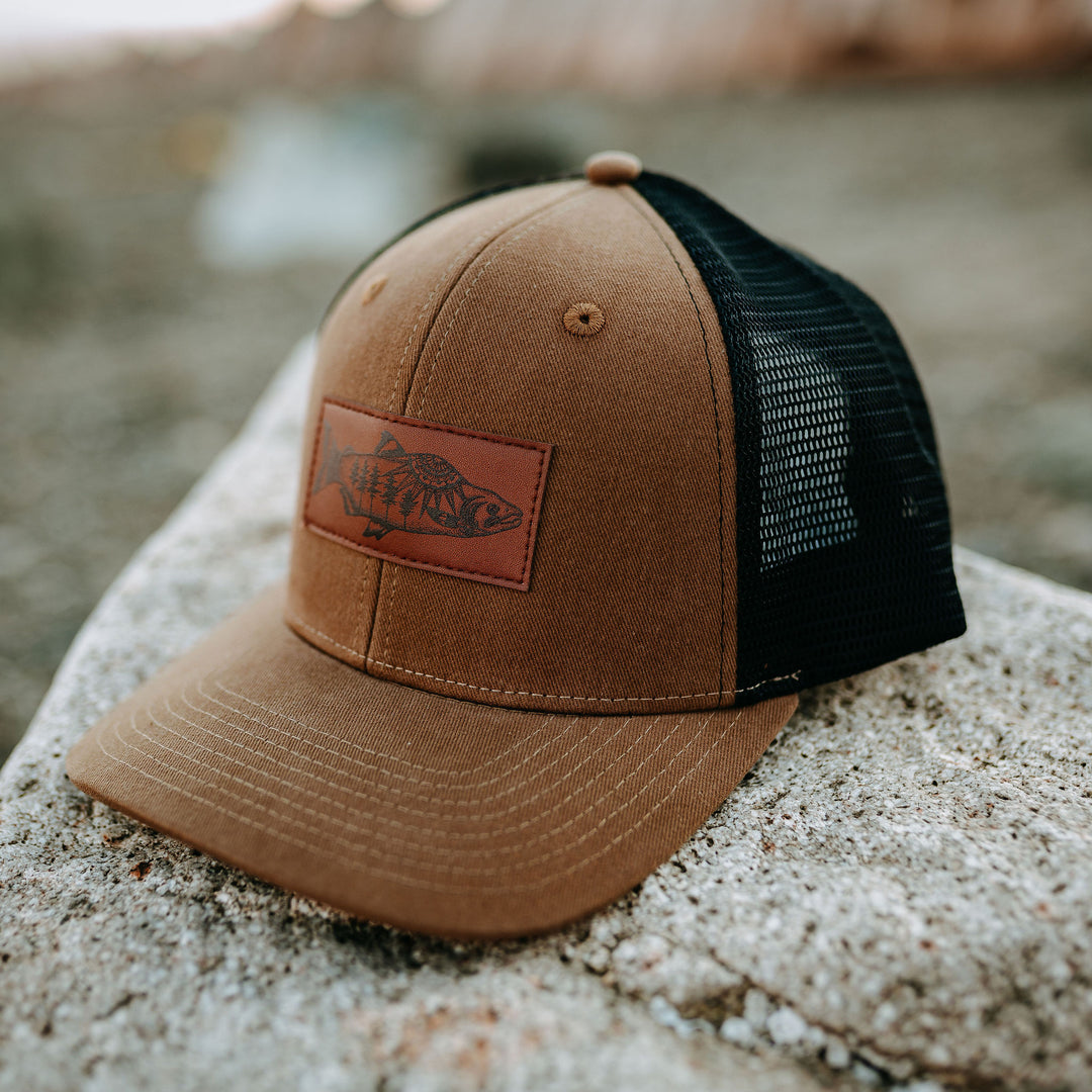 Salmon Trucker Hat- Brown/Black