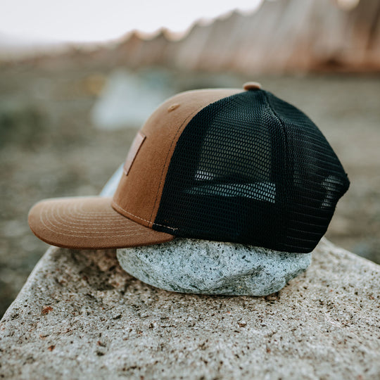 Salmon Trucker Hat- Brown/Black