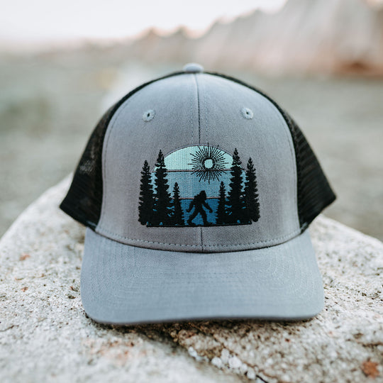 Sasquatch Stroll Trucker Hat- Grey/Black