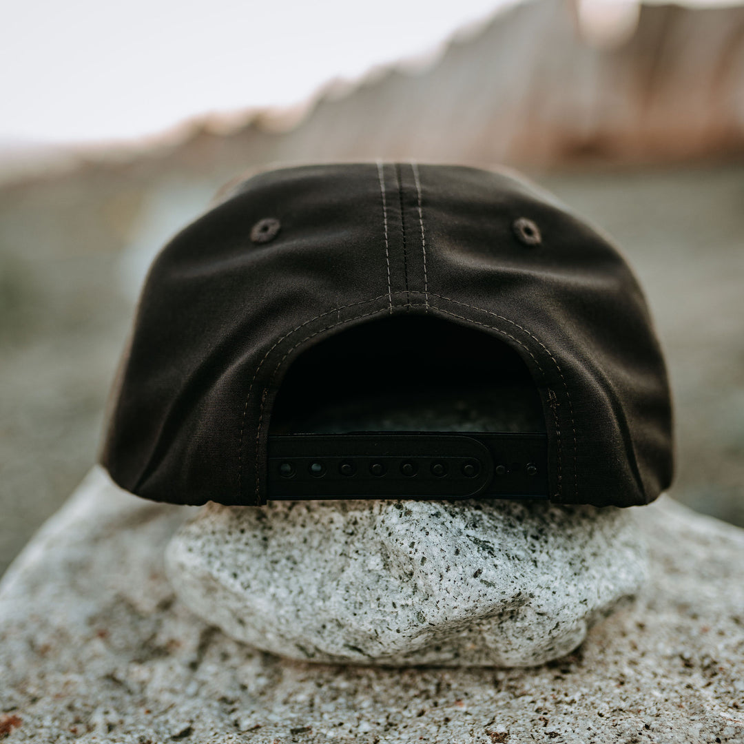 Retro Mountain Biker Cork Flat-Brim Snapback Hat- Ocean/Black