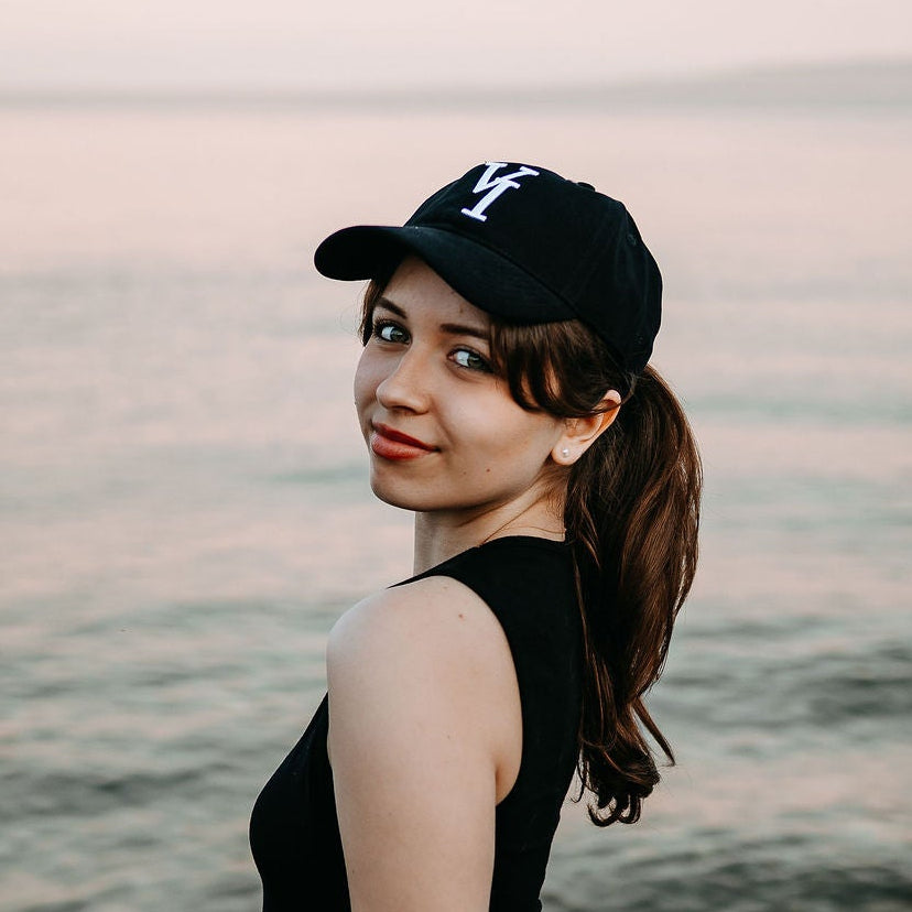 VI Unstructured Baseball Hat- Black