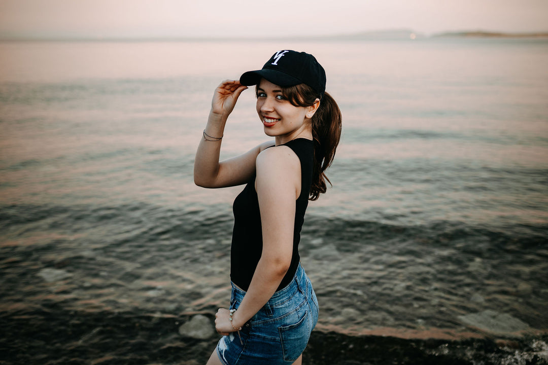VI Unstructured Baseball Hat- Black