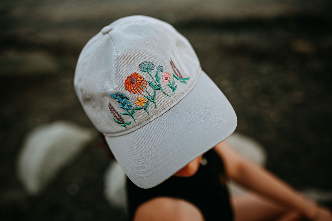 Wildflowers Dad Hat- Sand