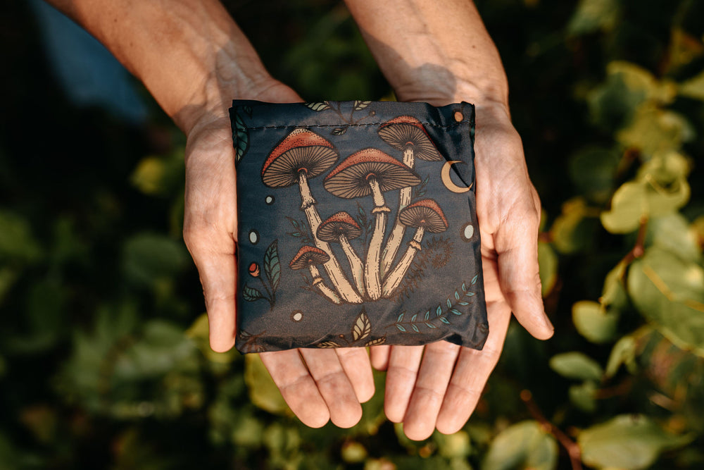 Midnight Mushrooms Foldable Shopping Bag