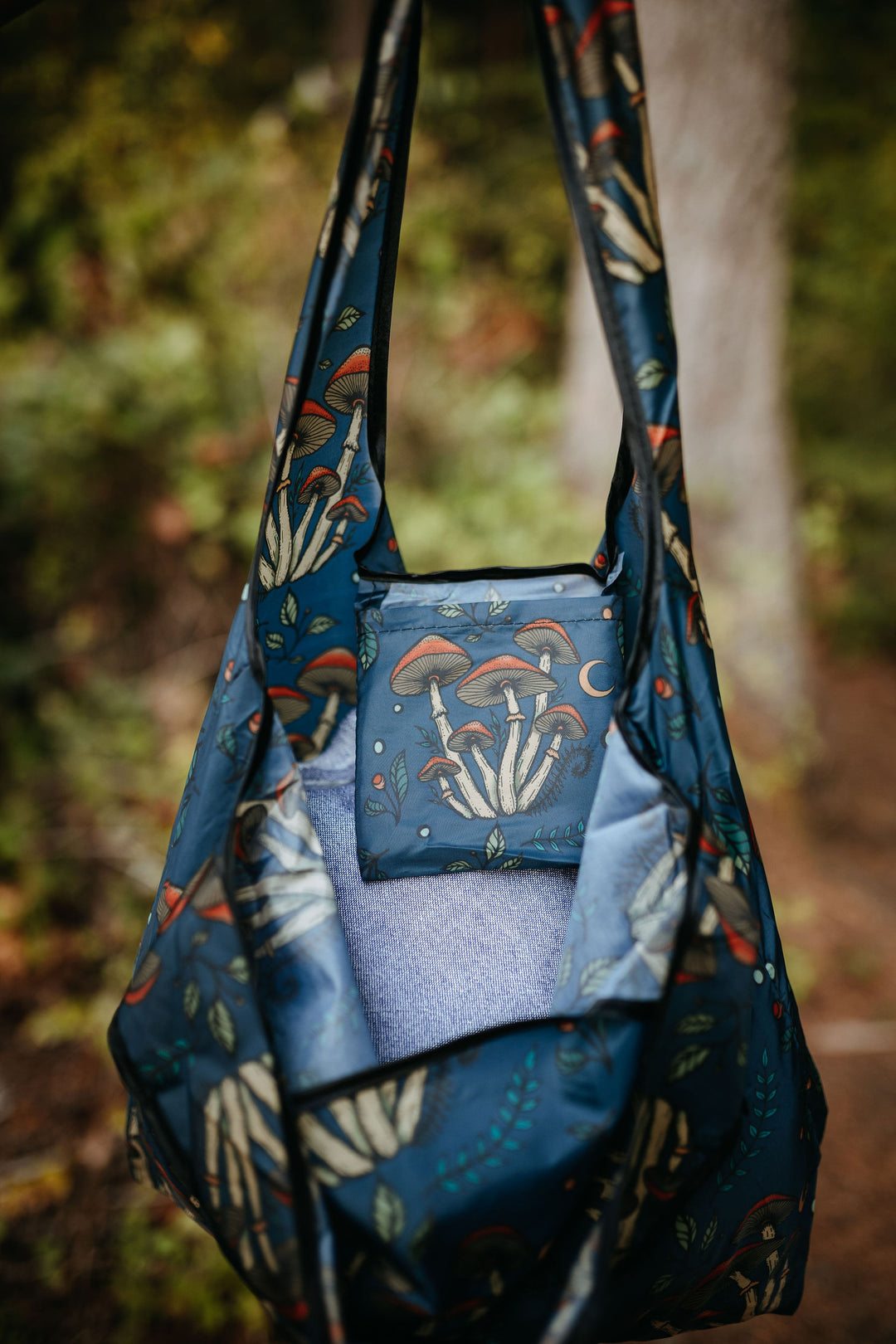 Midnight Mushrooms Foldable Shopping Bag