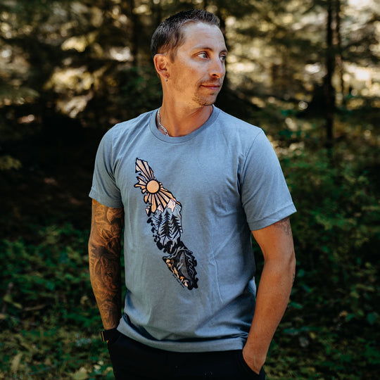 Colourful Nature Van Isle Mens Tee in Blue