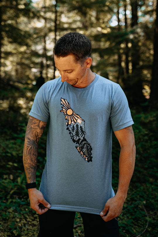 Colourful Nature Van Isle Mens Tee in Blue