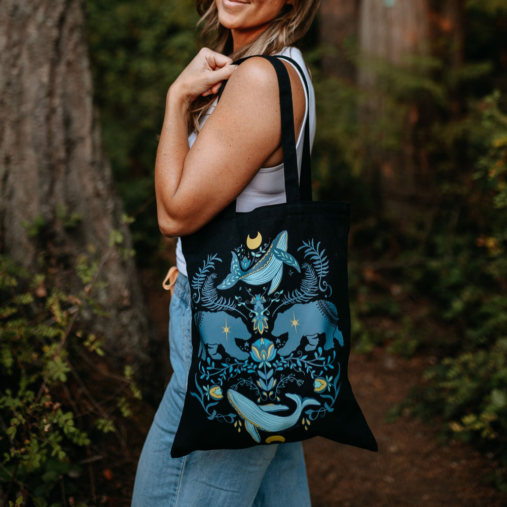 Cottage Bear Canvas Cotton Tote